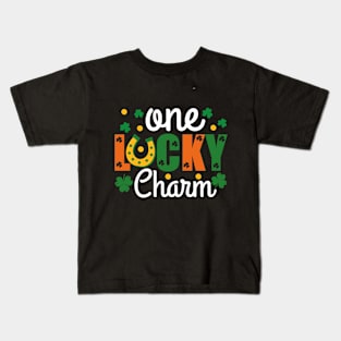 One lucky charm, st. patrick's day gift, Funny st Patricks gift, Cute st pattys gift, Irish Gift, Patrick Matching. Kids T-Shirt